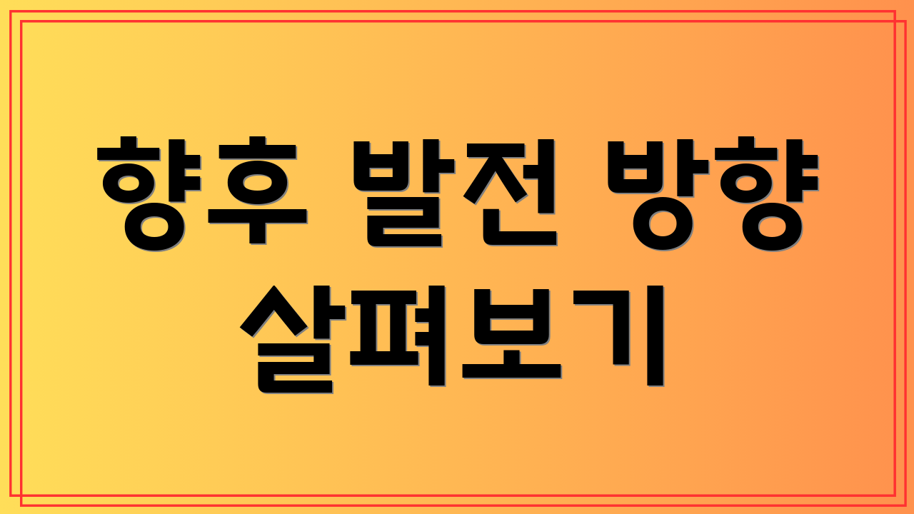 향후 발전 방향 살펴보기