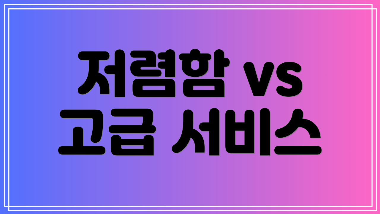 저렴함 vs 고급 서비스