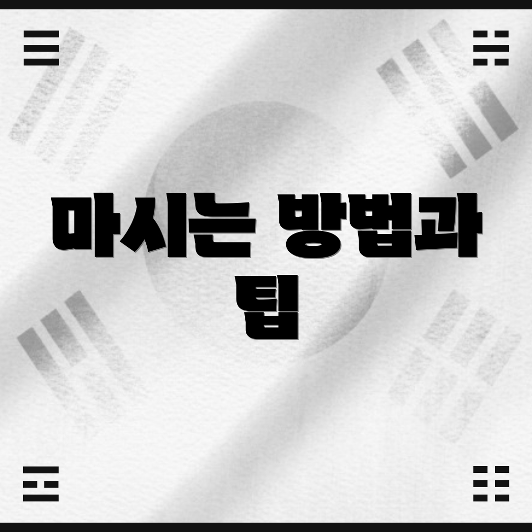 마시는 방법과 팁