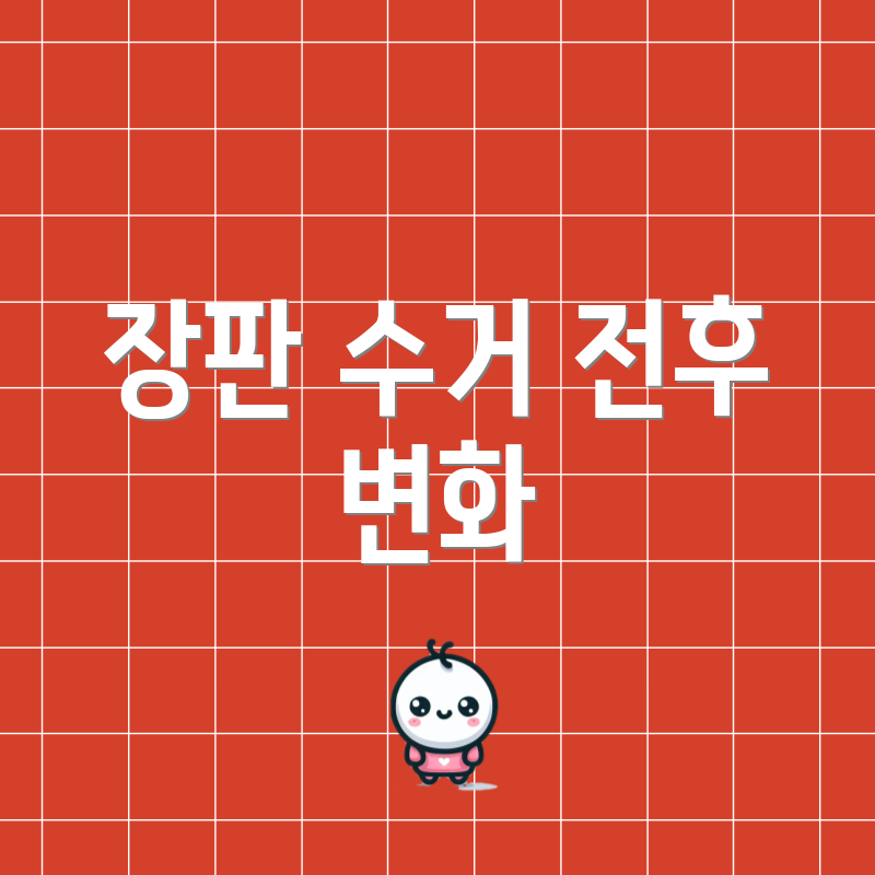 장판 수거 전후 변화