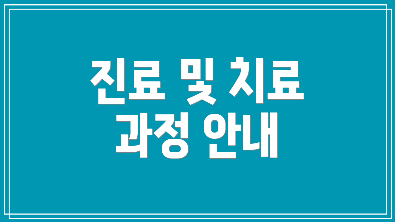 진료 및 치료 과정 안내