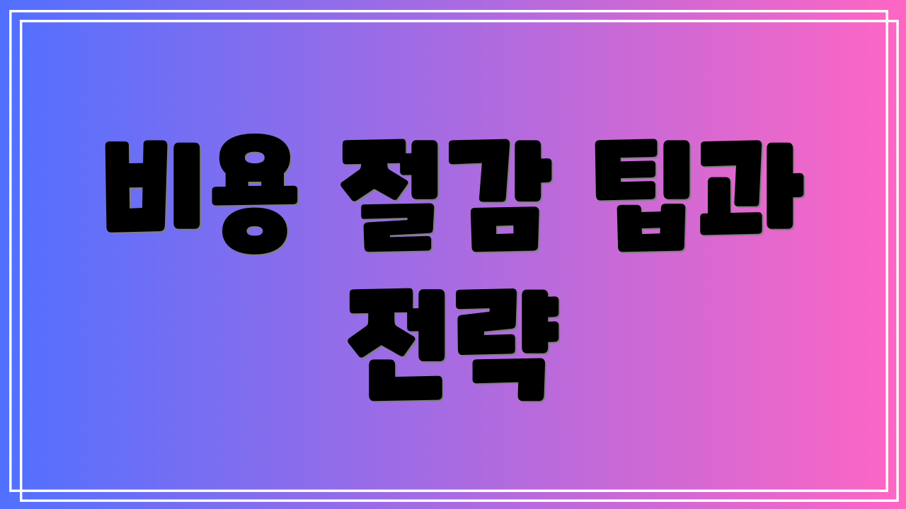 비용 절감 팁과 전략