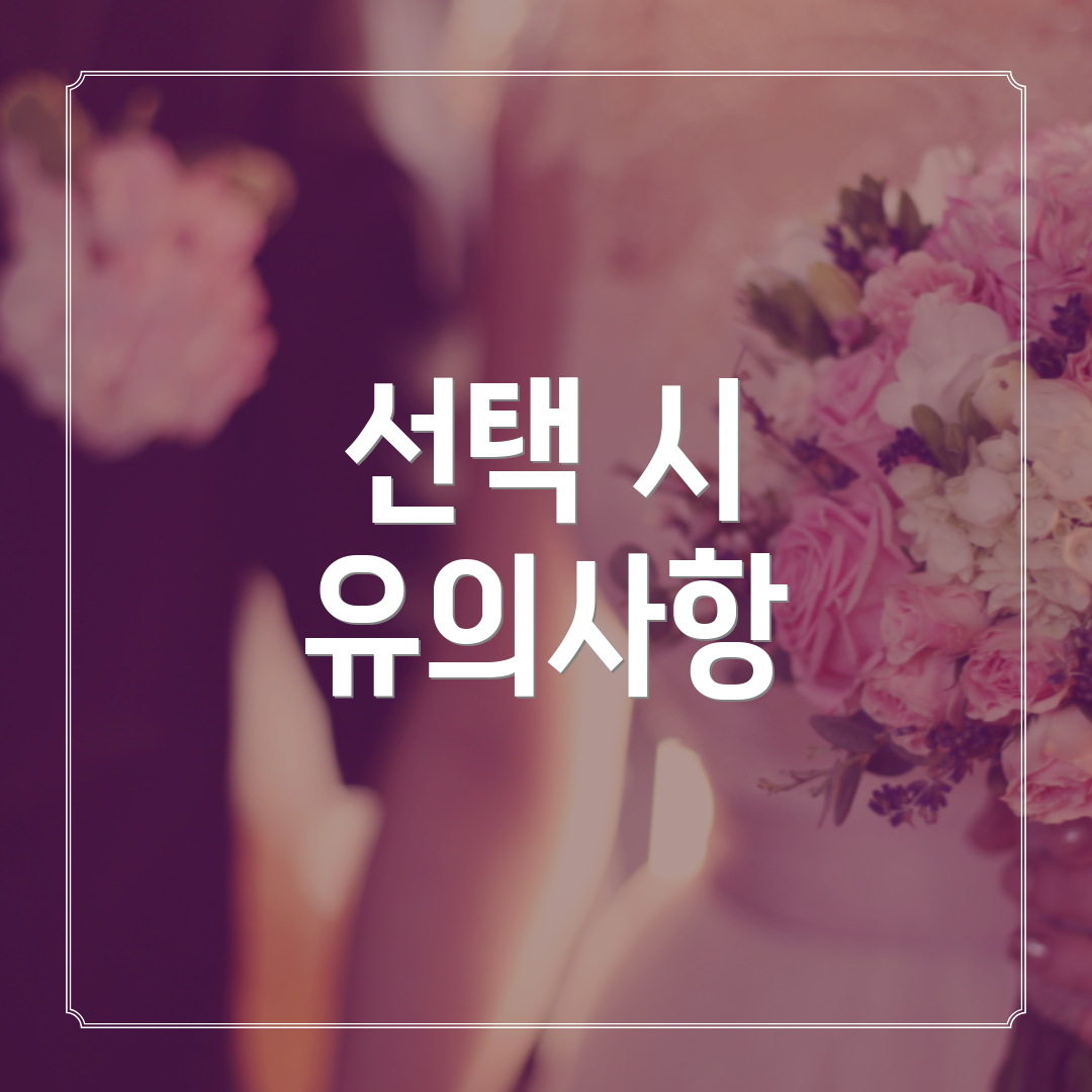 선택 시 유의사항