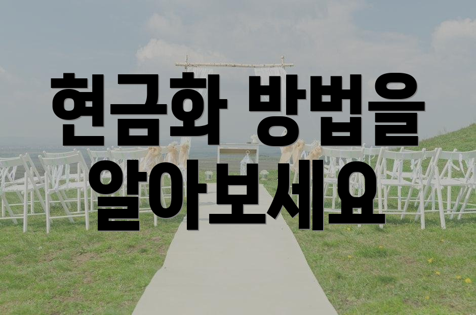현금화 방법을 알아보세요