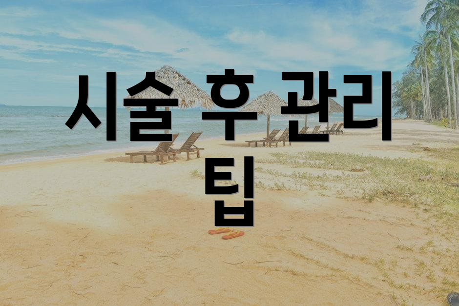 시술 후 관리 팁