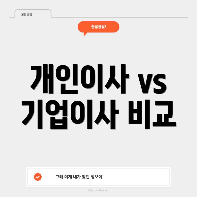 개인이사 vs 기업이사 비교