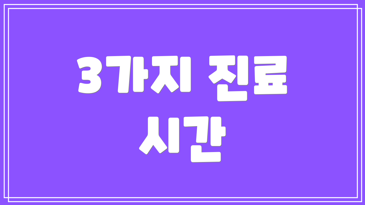 3가지 진료 시간