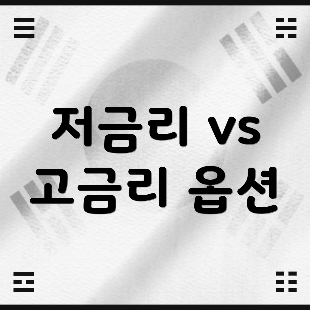 저금리 vs 고금리 옵션