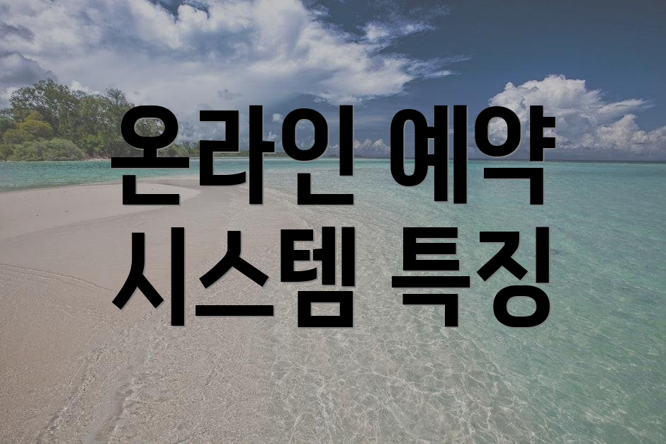 온라인 예약 시스템 특징