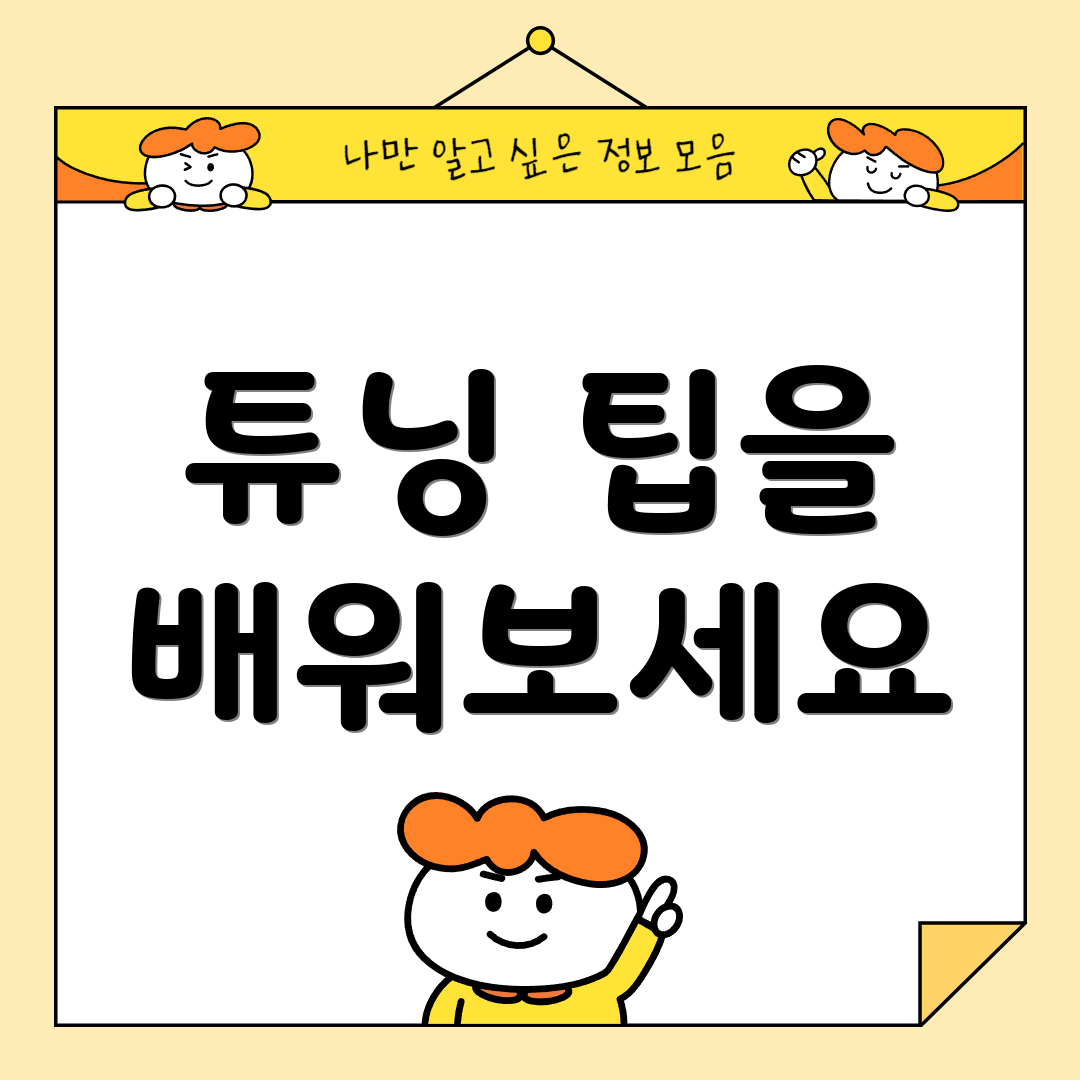 튜닝 팁을 배워보세요