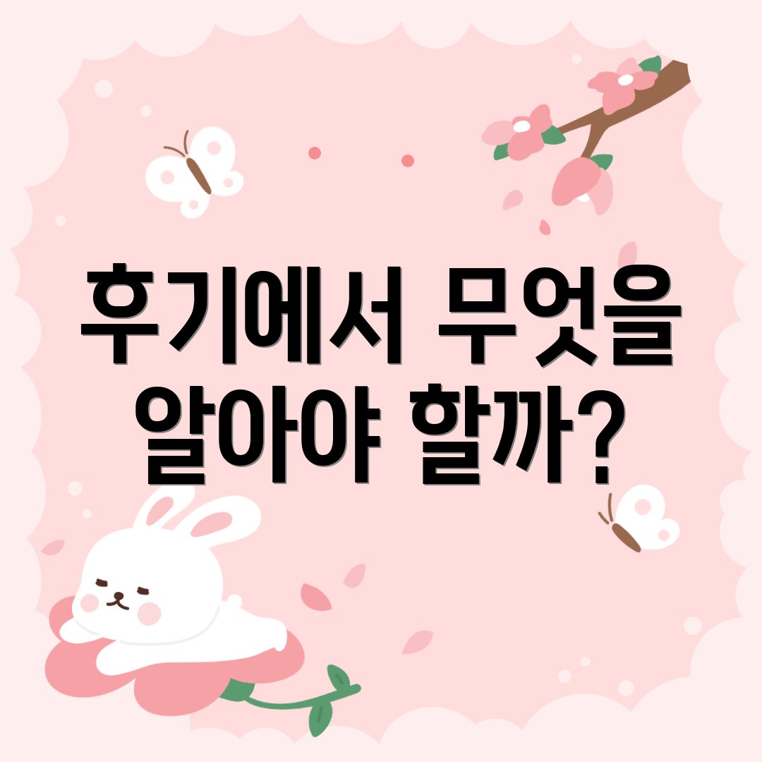 후기에서 무엇을 알아야 할까?