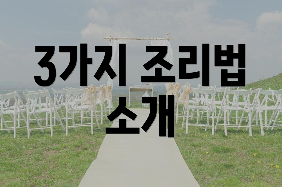 3가지 조리법 소개