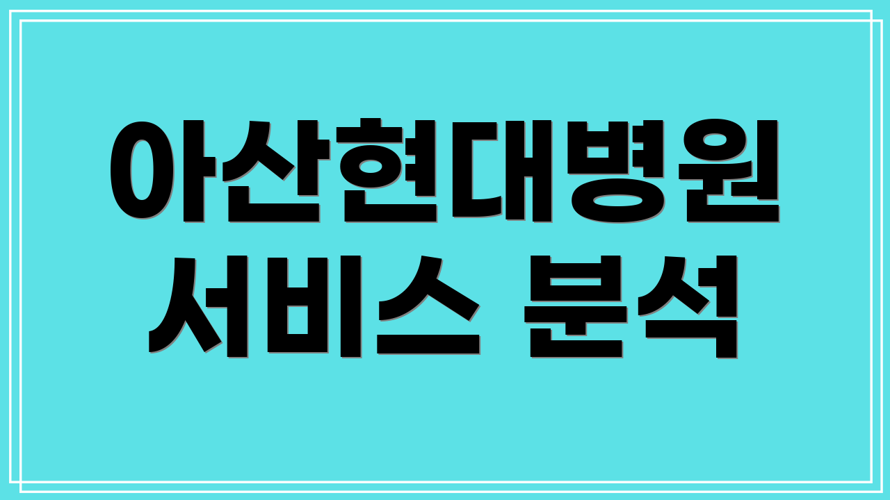 아산현대병원 서비스 분석