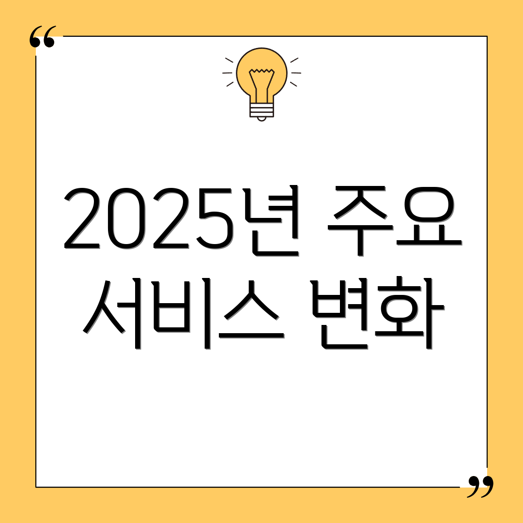 2025년 주요 서비스 변화