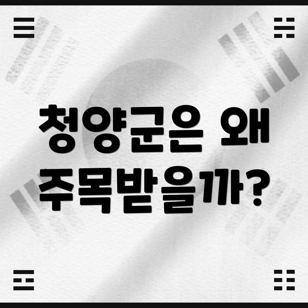 청양군은 왜 주목받을까?