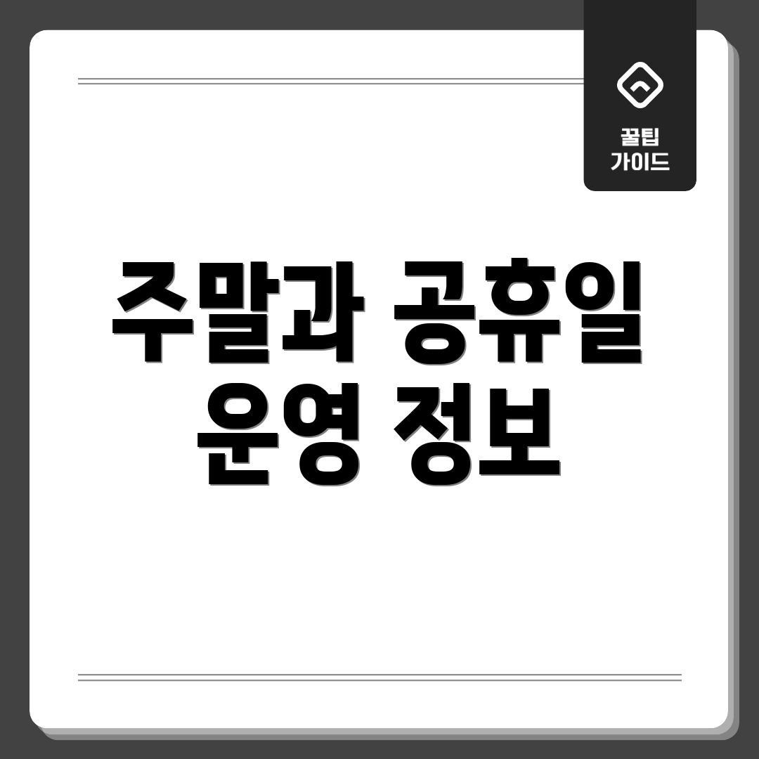 주말과 공휴일 운영 정보