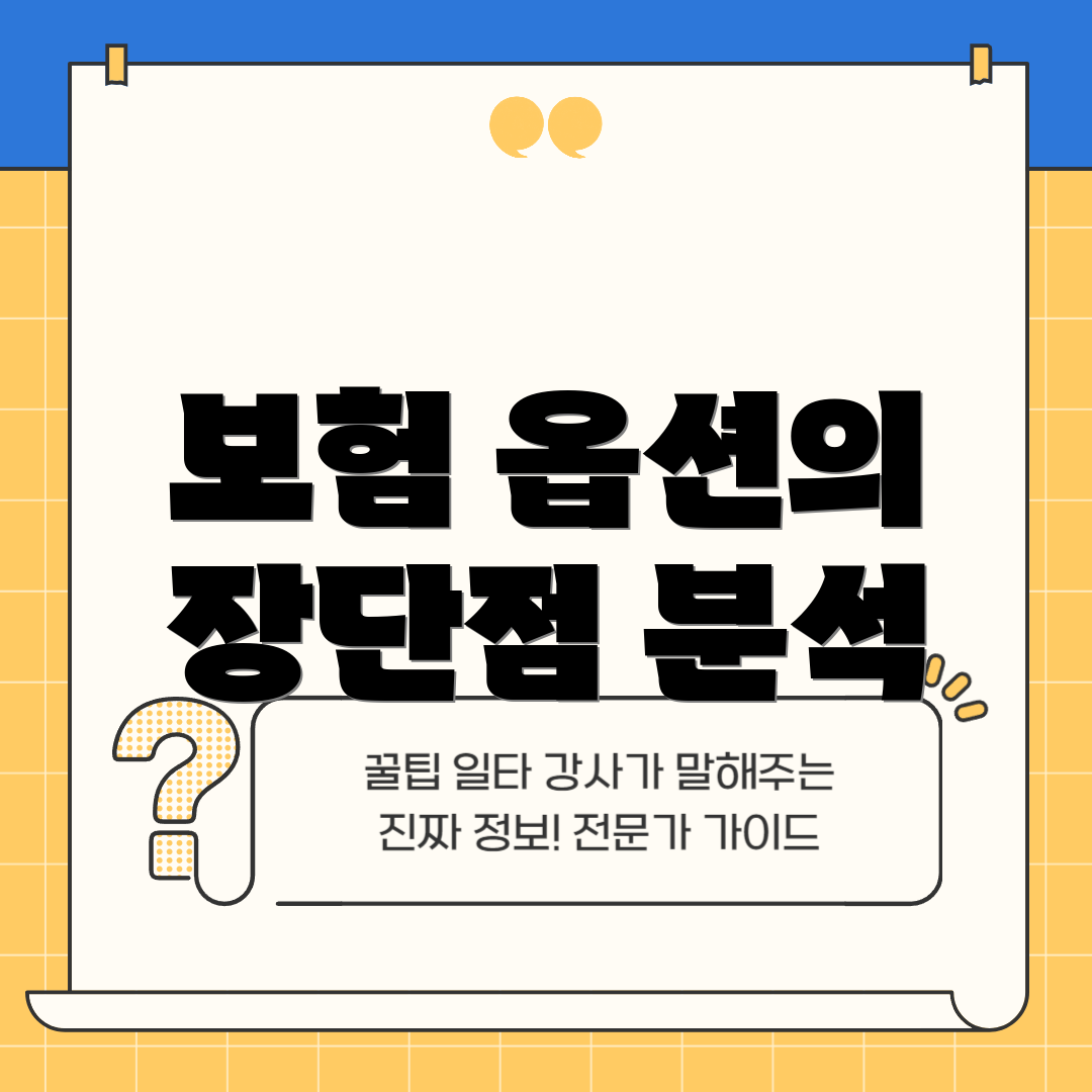 보험 옵션의 장단점 분석