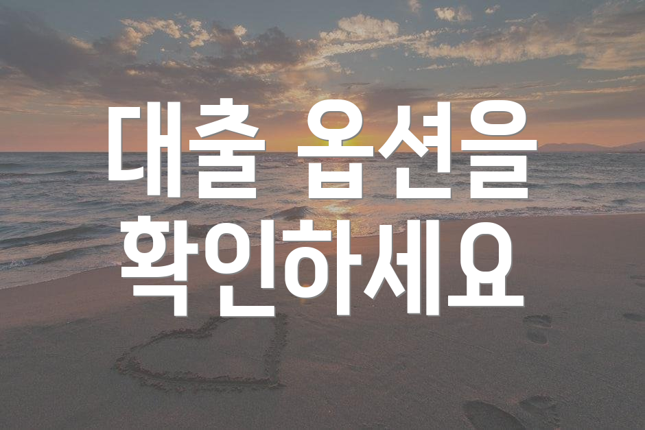 대출 옵션을 확인하세요