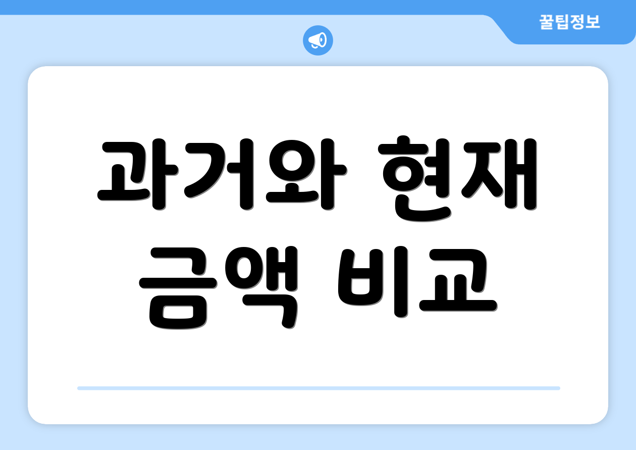 과거와 현재 금액 비교