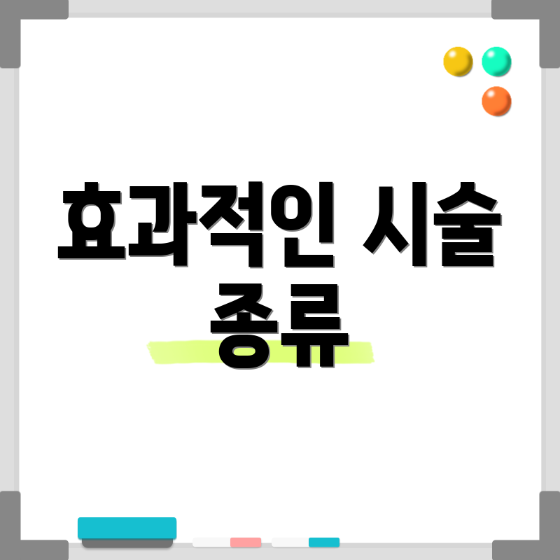 효과적인 시술 종류