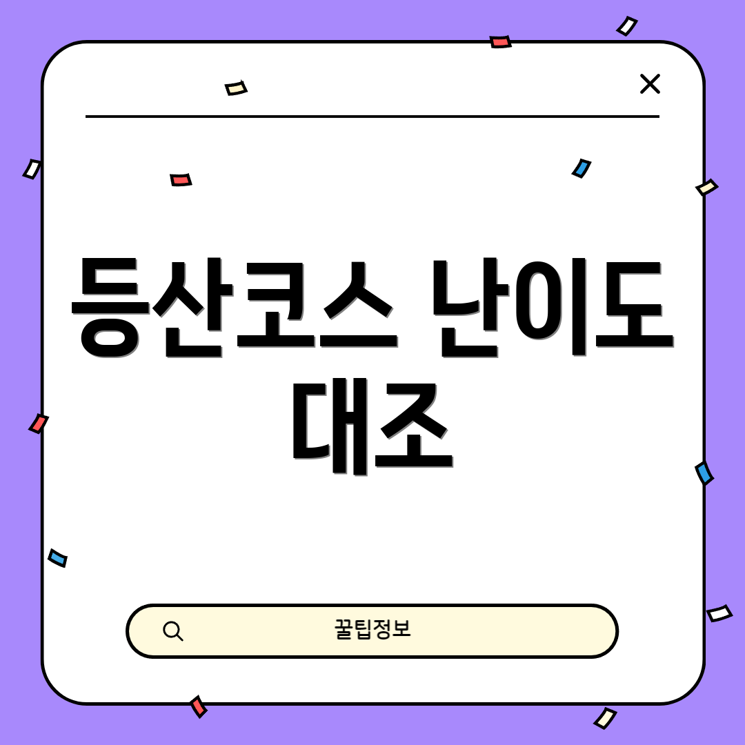 등산코스 난이도 대조