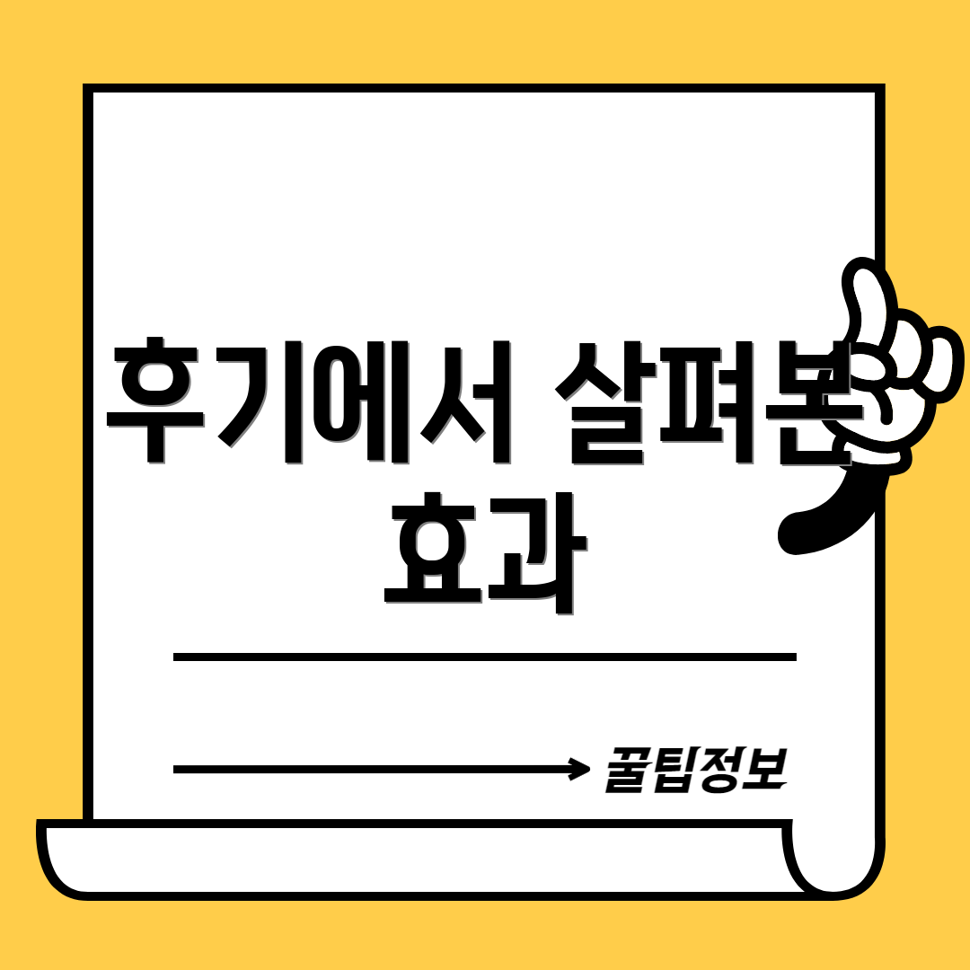 후기에서 살펴본 효과