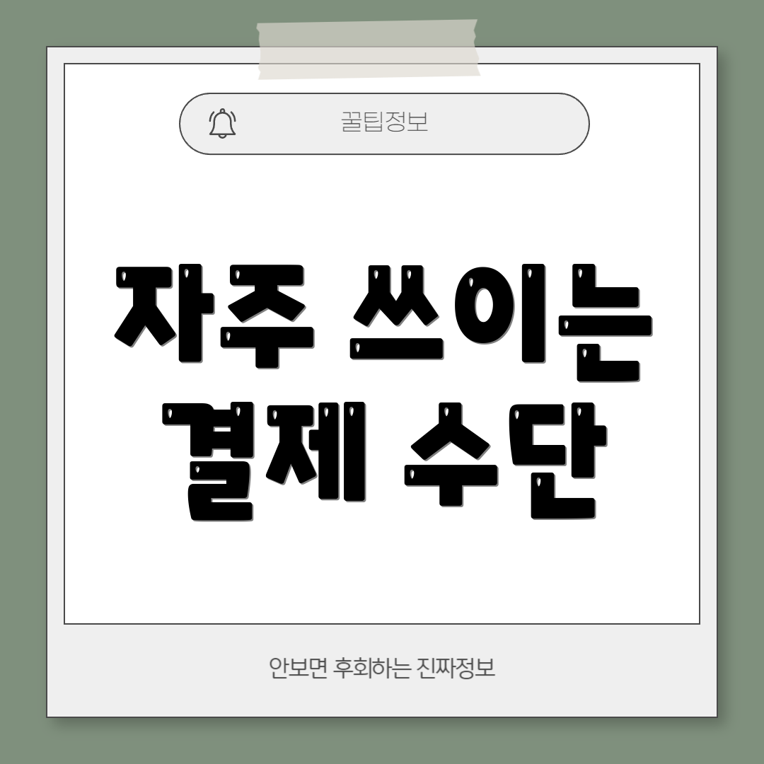 자주 쓰이는 결제 수단