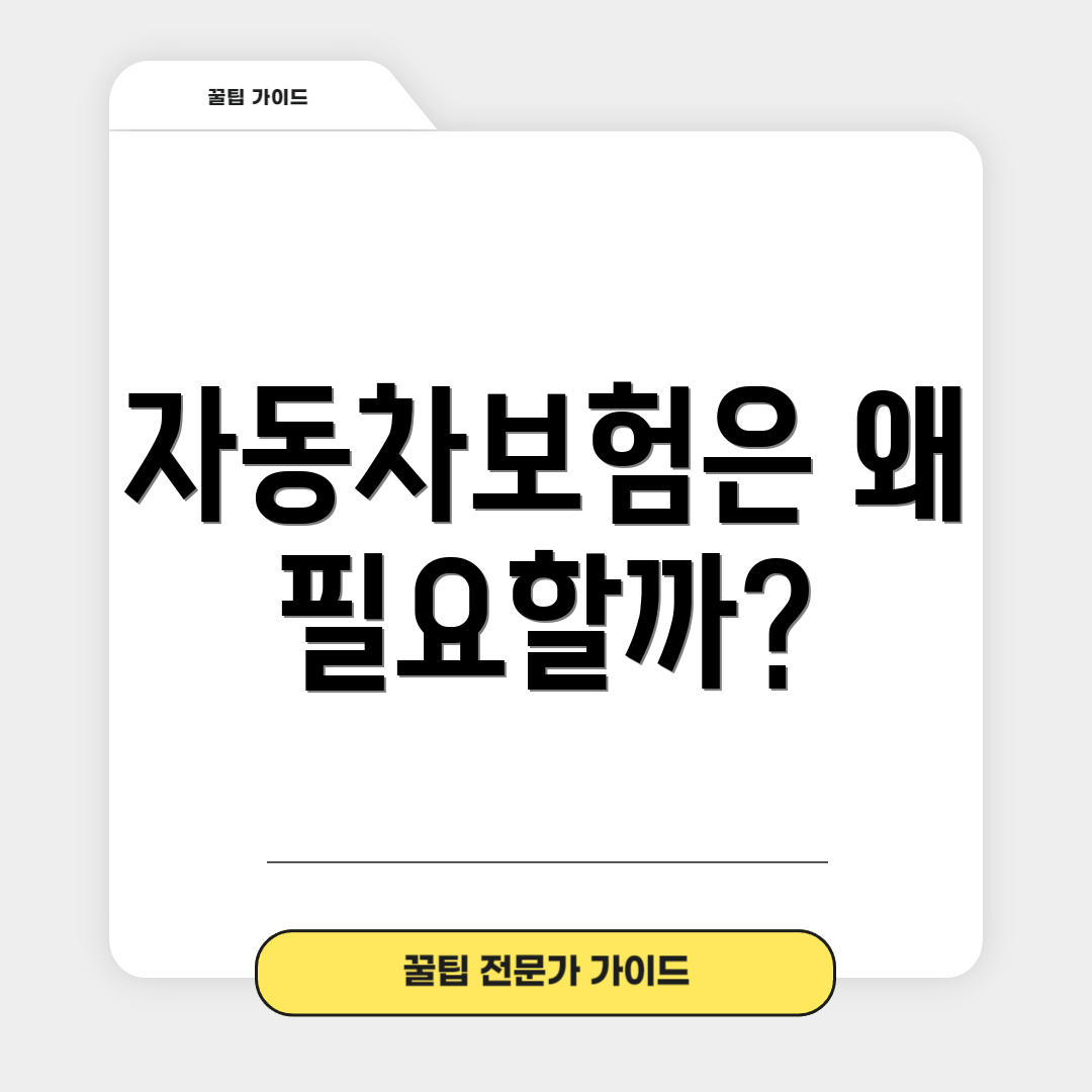 자동차보험은 왜 필요할까?