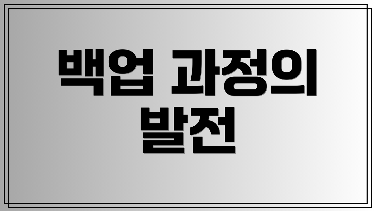 백업 과정의 발전