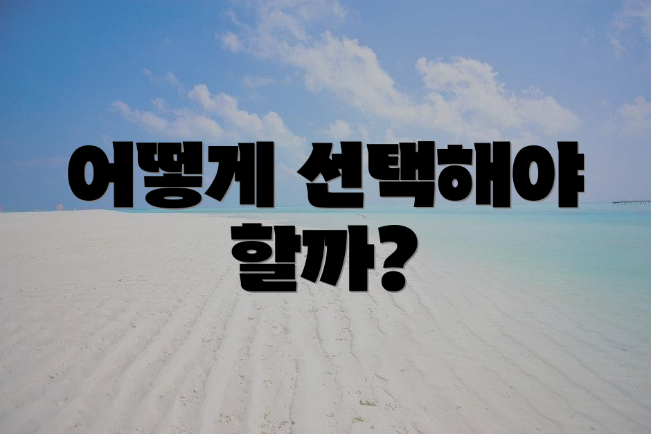어떻게 선택해야 할까?