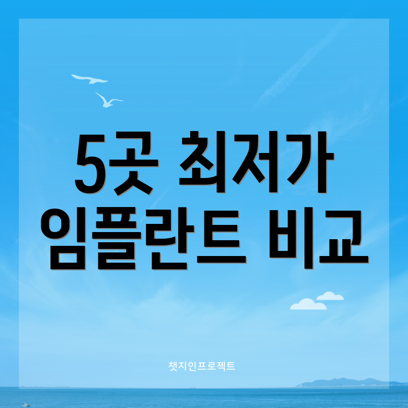 5곳 최저가 임플란트 비교