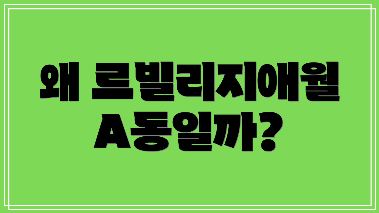 왜 르빌리지애월 A동일까?