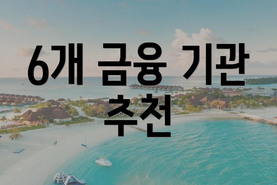 6개 금융 기관 추천