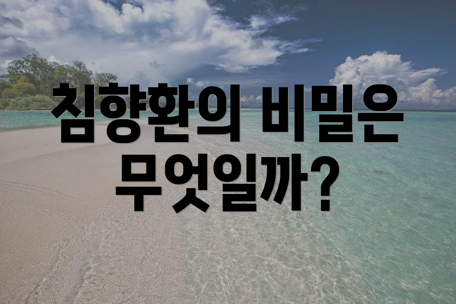 침향환의 비밀은 무엇일까?