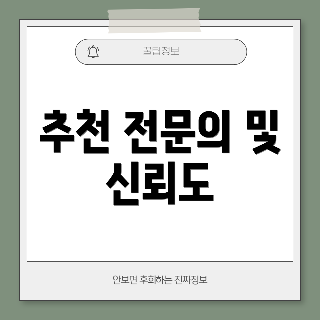 추천 전문의 및 신뢰도