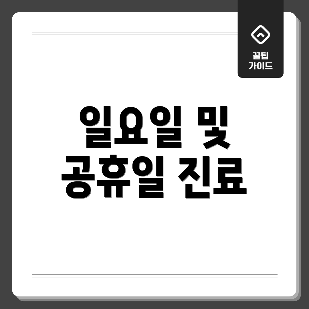 일요일 및 공휴일 진료