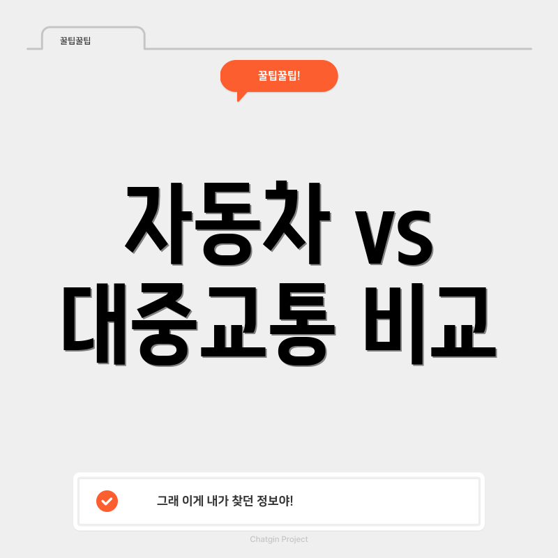 자동차 vs 대중교통 비교