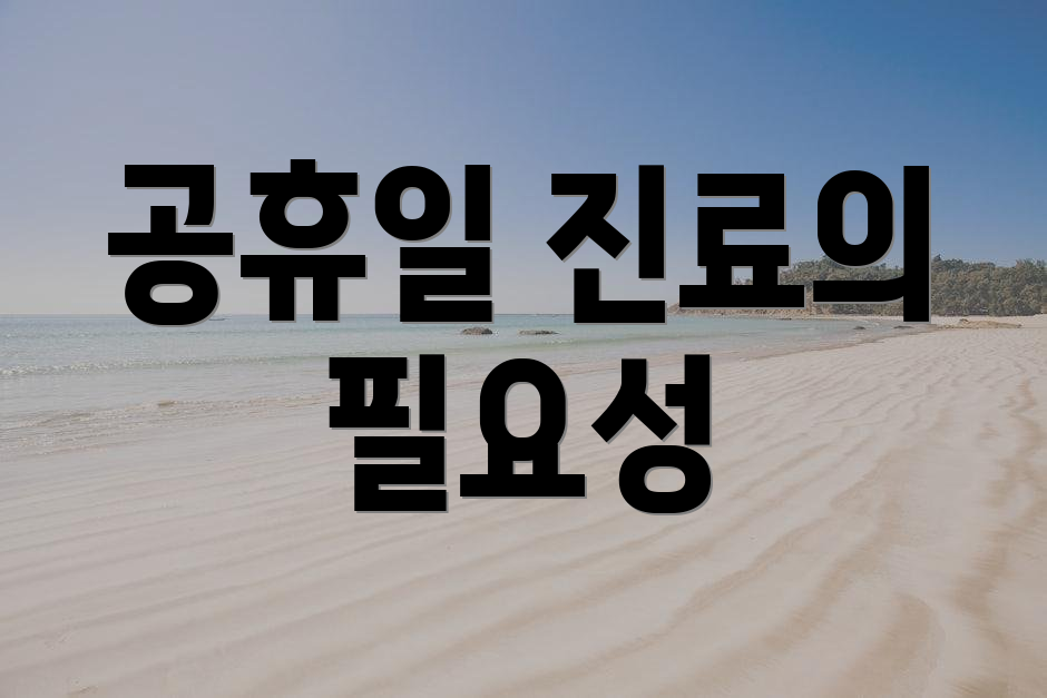 공휴일 진료의 필요성