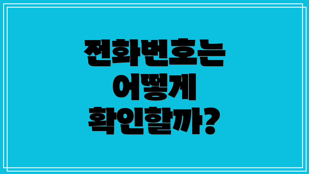 전화번호는 어떻게 확인할까?