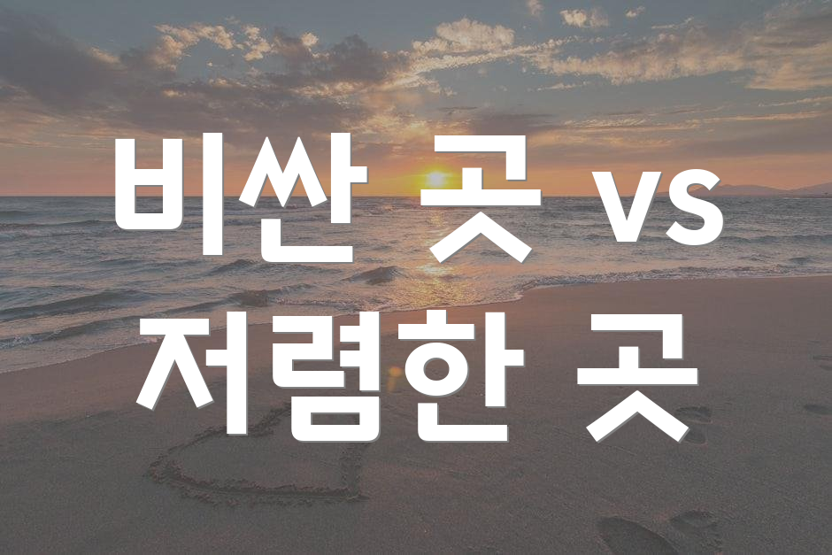 비싼 곳 vs 저렴한 곳