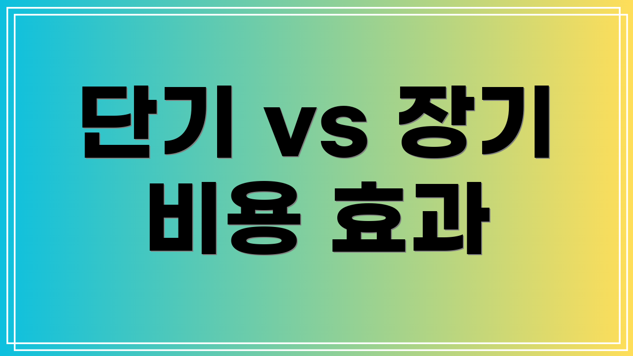 단기 vs 장기 비용 효과