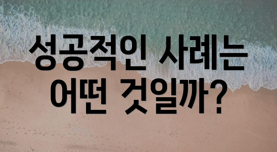성공적인 사례는 어떤 것일까?