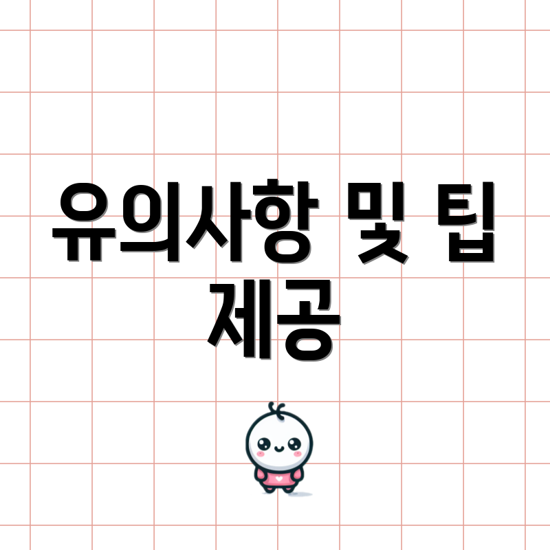 유의사항 및 팁 제공