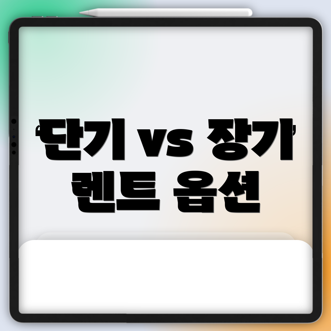 단기 vs 장기 렌트 옵션