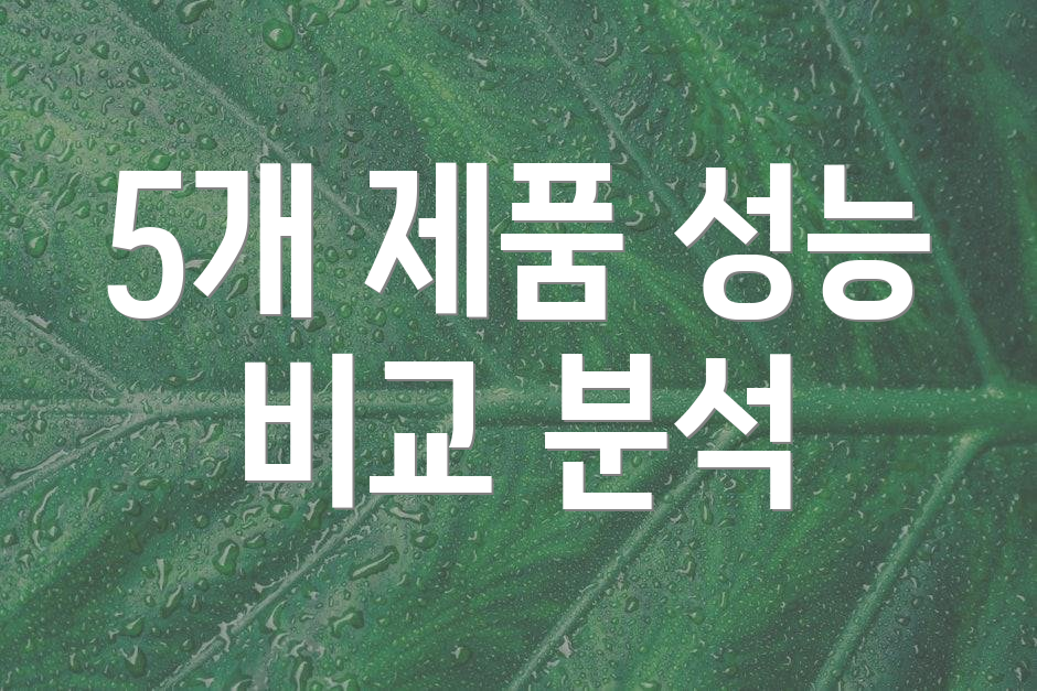 5개 제품 성능 비교 분석