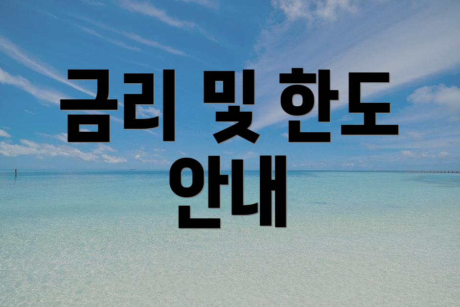 금리 및 한도 안내