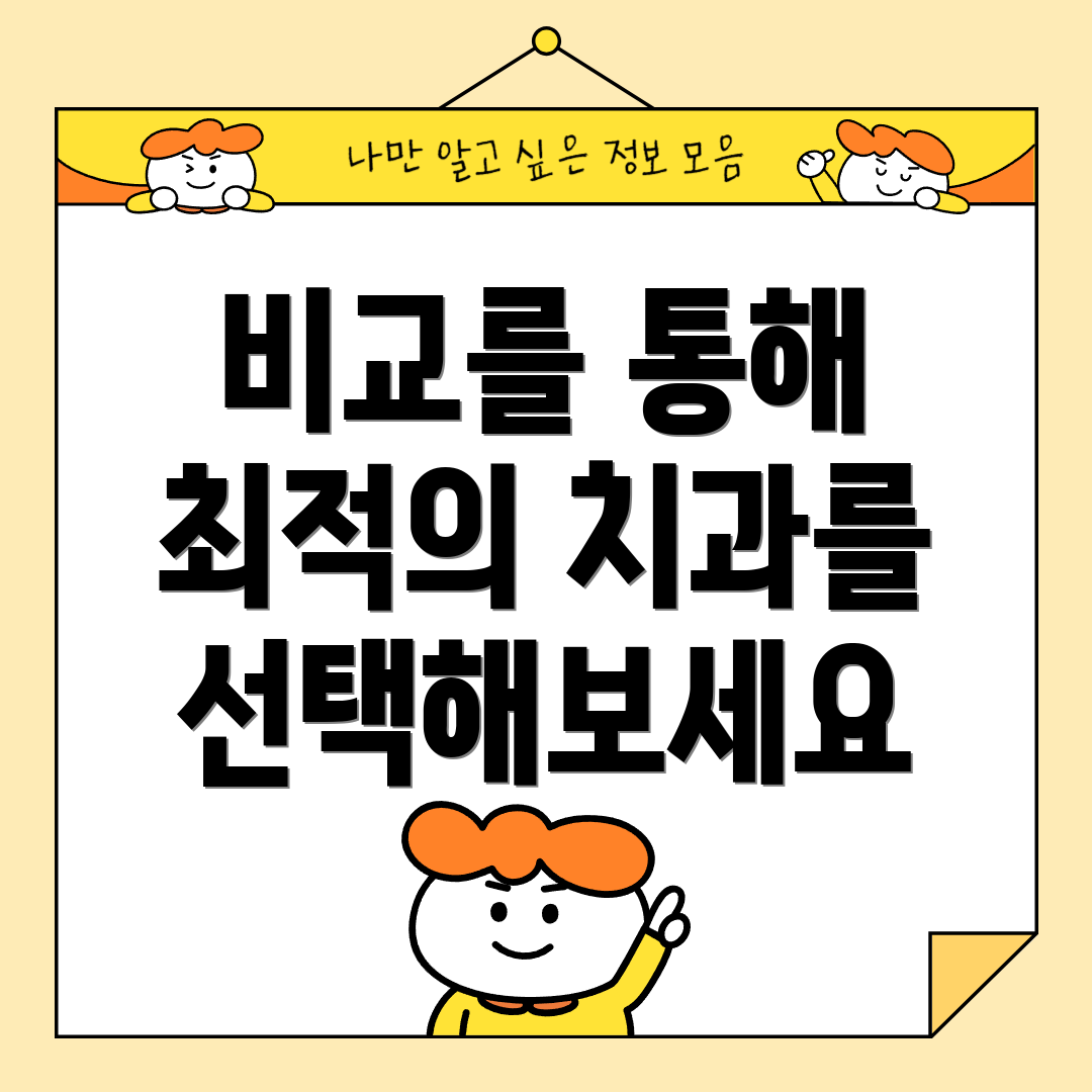 비교를 통해 최적의 치과를 선택해보세요