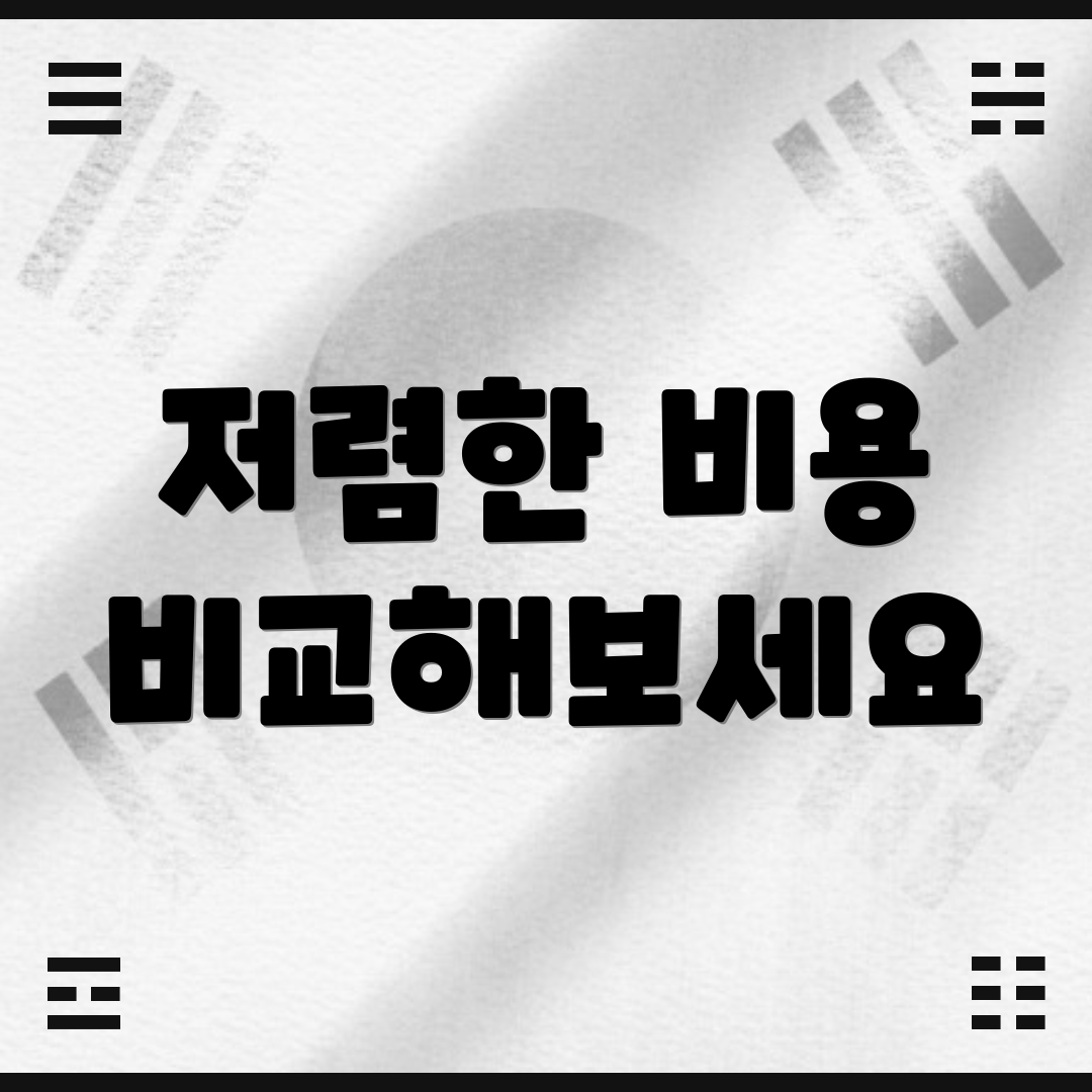 저렴한 비용 비교해보세요