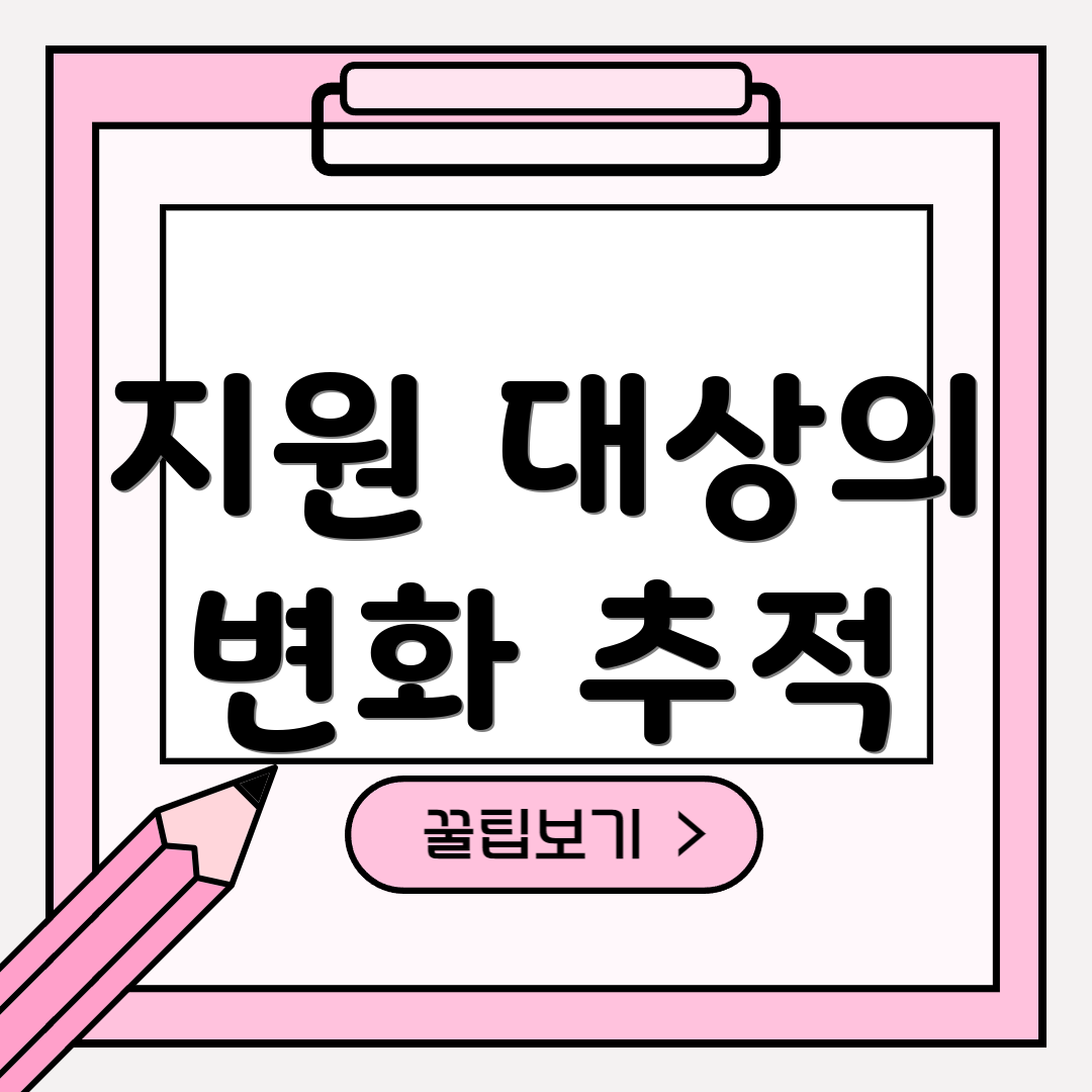 지원 대상의 변화 추적