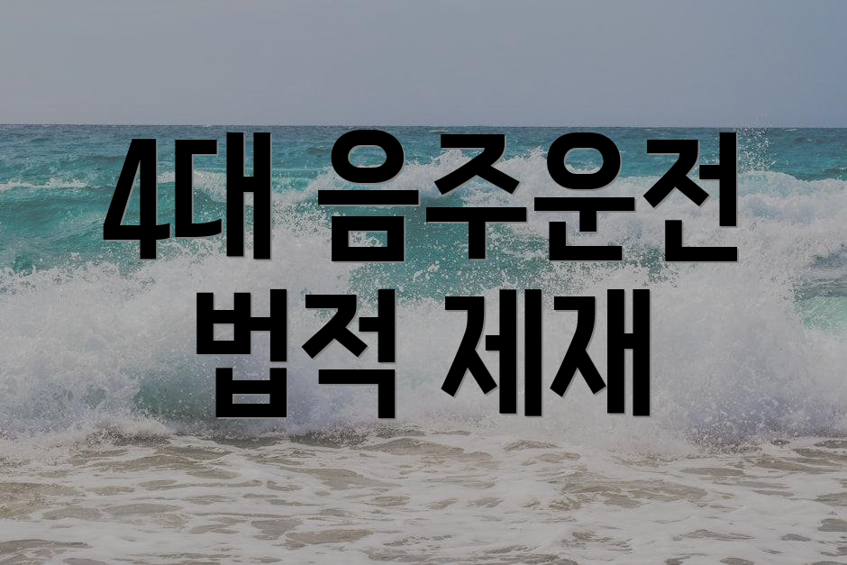 4대 음주운전 법적 제재